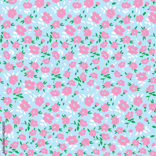 Little cute flowers pattern, small floral seamless design 