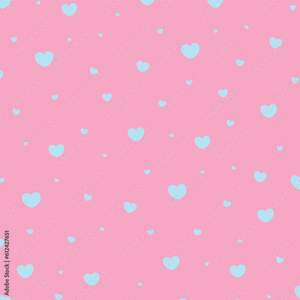  seamless pattern with pink hearts. Pink hearts seamless girlish background.