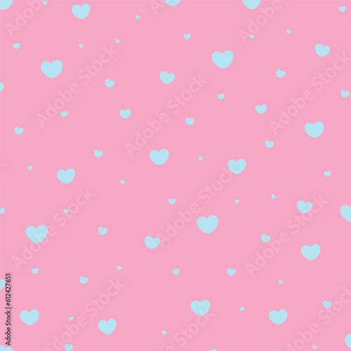  seamless pattern with pink hearts. Pink hearts seamless girlish background.