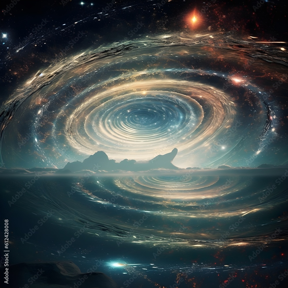 Starry night sky with visible Milky Way galaxy and distant astronomical ...