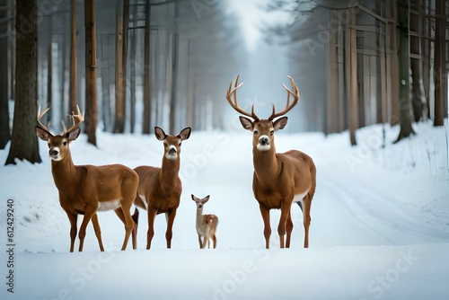 deer in the snow © Rabia