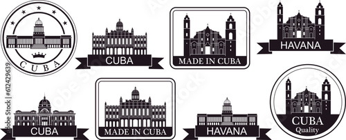 Cuba set. Isolated Cuba on white background