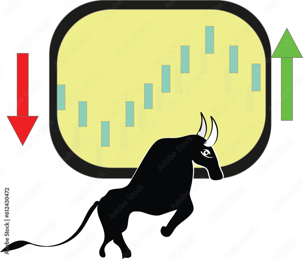 Stock market sensex and nifty Bull market high stock price vector ...