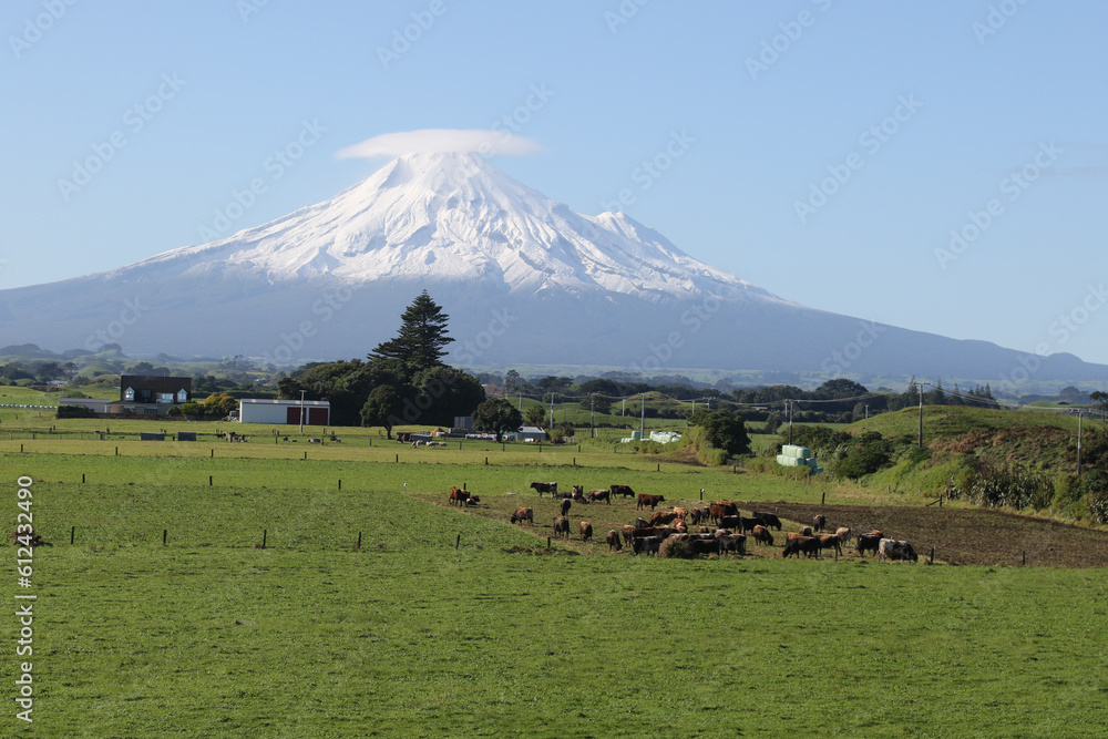 Mount Taranaki, dormant volcano in New Zealand Mount Taranaki, dormant volcano in New Zealand