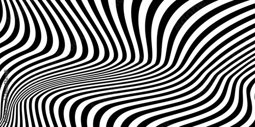 abstract black and white stripes wave background