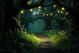 A Magical Adventure Awaits on a Mystical Path Through an Enchanted Forest. Generative AI