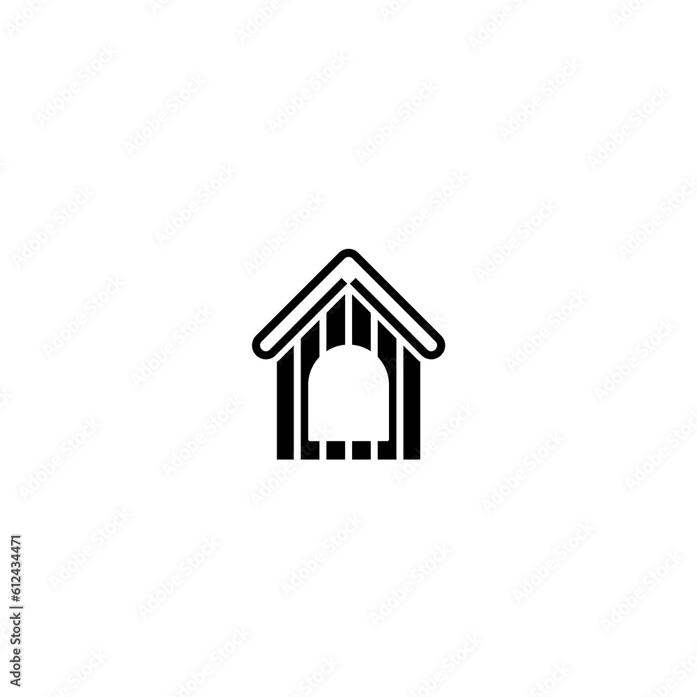 Dog house icon for web design isolated on white background Dog house icon for web design isolated on white background
