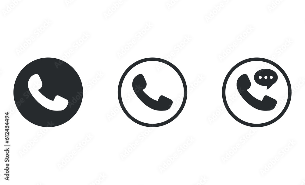 Phone icon vector. Set of flat Phone and mobile phone symbol collection Phone icon vector. Set of flat Phone and mobile phone symbol collection