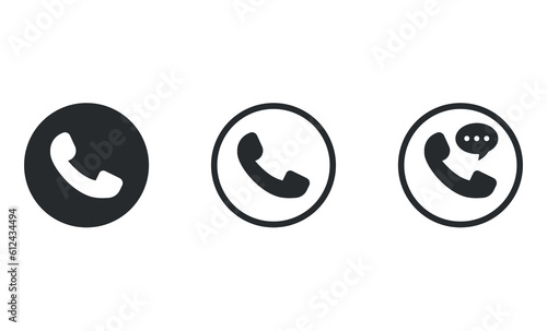 Phone icon vector. Set of flat Phone and mobile phone symbol collection