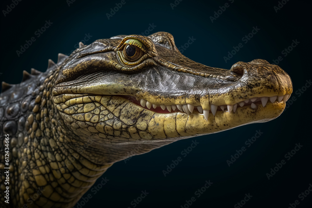 Fototapeta premium crocodile head close up head of a crocodile Gharial portrait Gavialis gangeticus