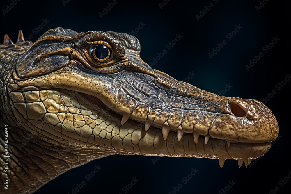 Fototapeta premium crocodile head close up head of a crocodile Gharial portrait Gavialis gangeticus