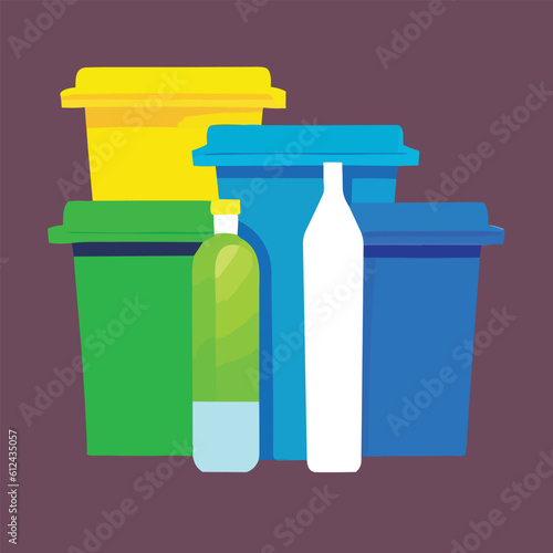 Vector illustration of recycle bin.