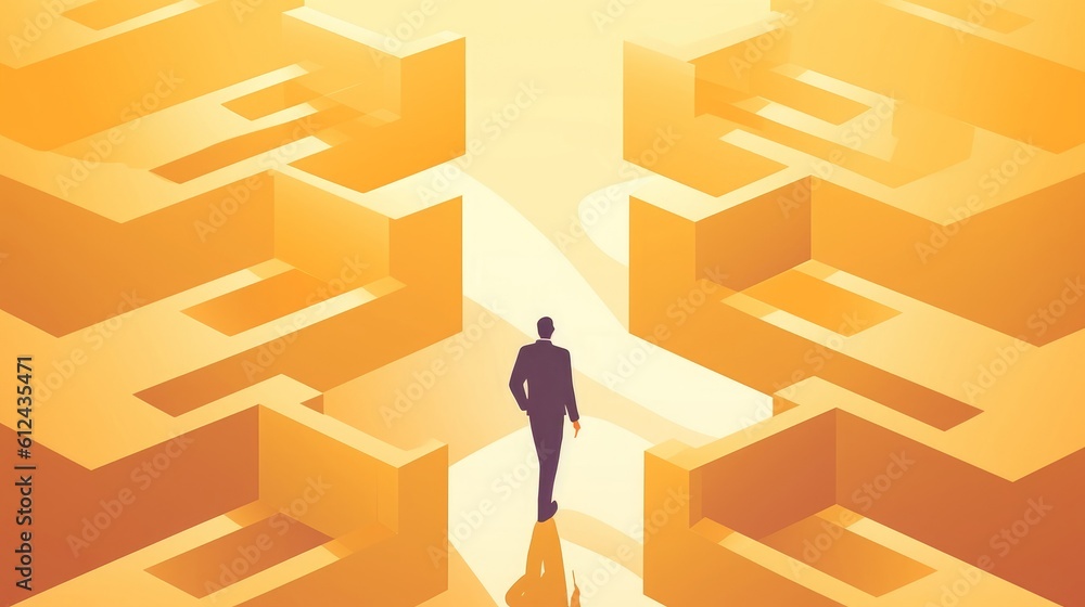 Choosing the right choice. The manager must decide which direction to use. illustration, Generative AI Choosing the right choice. The manager must decide which direction to use. illustration, Generative AI