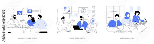 International business meeting abstract concept vector illustrations.