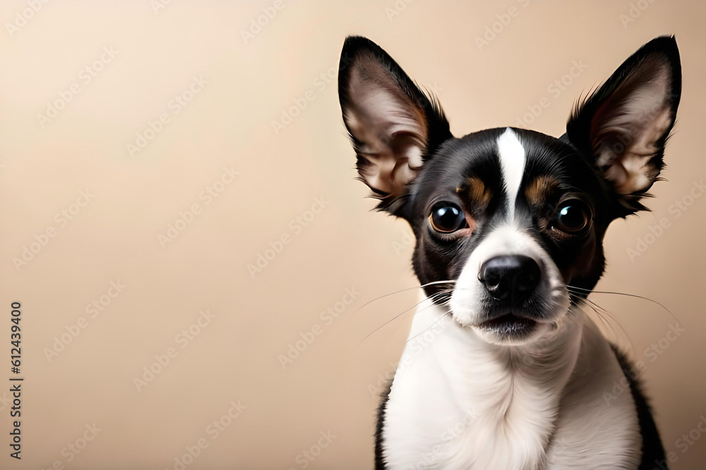 Chihuahua on beige background
