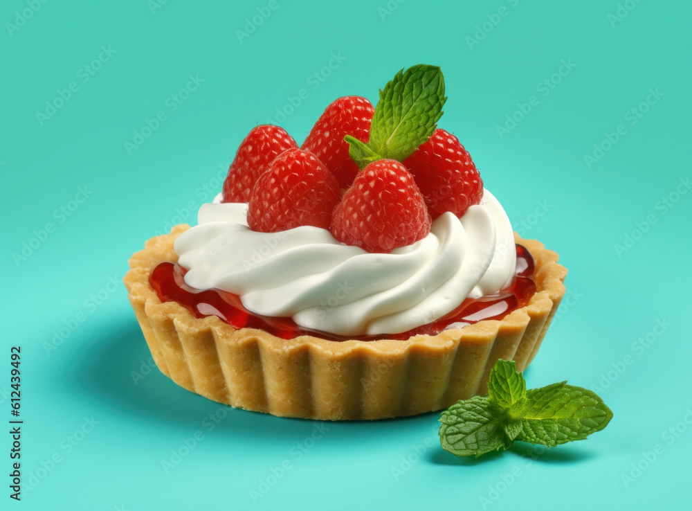 Strawberry tart. Illustration AI Generative. Strawberry tart. Illustration AI Generative.