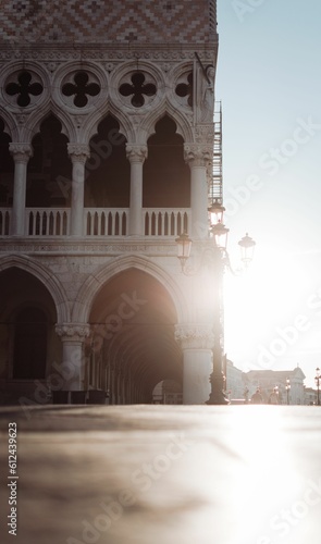 Doge's Palace against a sunny sky in Venice, Italy © Wady Caraballo/Wirestock Creators