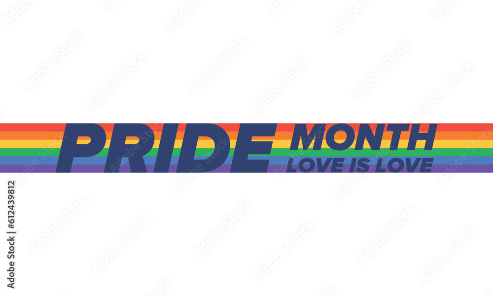 LGBT Pride Month in June. Lesbian Gay Bisexual Transgender. Celebrated annual. LGBT flag. Rainbow love concept. Human rights and tolerance. Poster, card, banner and background. Vector ilustration LGBT Pride Month in June. Lesbian Gay Bisexual Transgender. Celebrated annual. LGBT flag. Rainbow love concept. Human rights and tolerance. Poster, card, banner and background. Vector ilustration