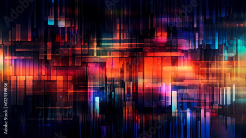 A Digital Tapestry  Exploring the Intricate Interplay of Glitch Art  Abstract Forms  Technological Wonders  and Textural Richness on a Dark Background