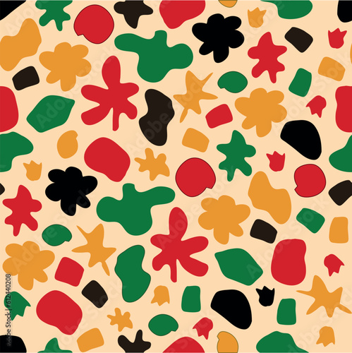 seamless pattern in African style. beautiful pattern with different shapes. for textiles, packaging bags. background for postcards. vector.