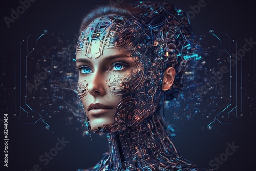 A background of human artificial intelligence generated by AI