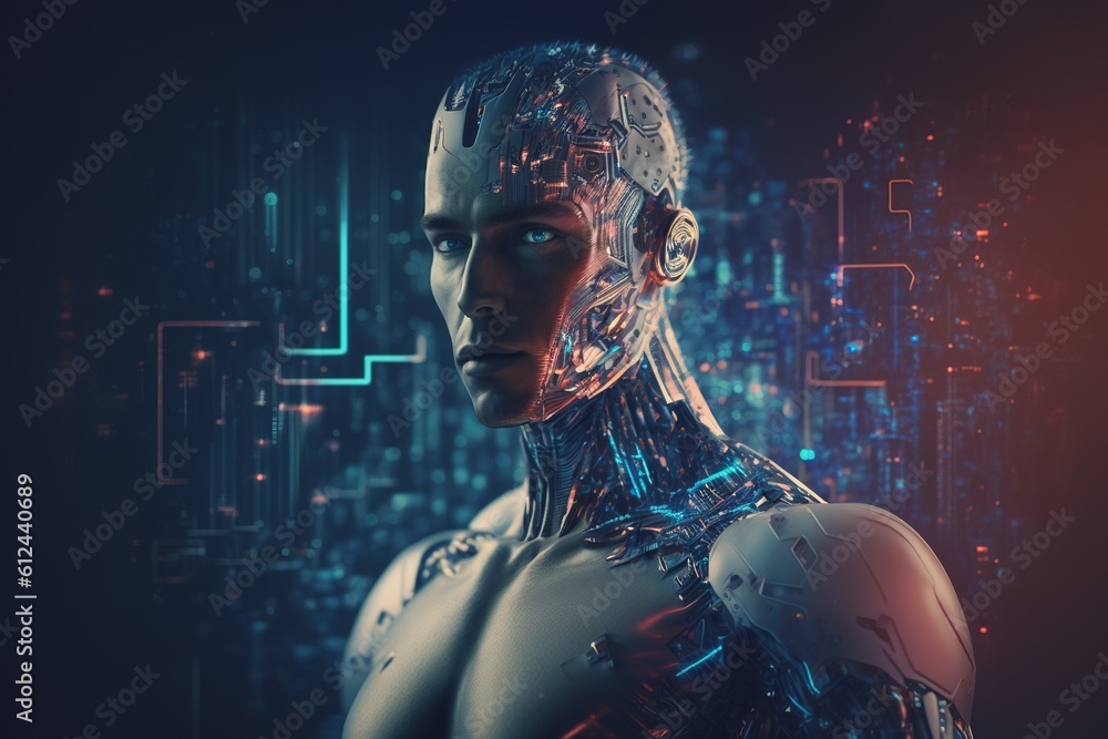 A background of human artificial intelligence generated by AI A background of human artificial intelligence generated by AI