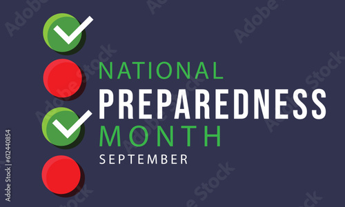 September is National Preparedness Month. background, banner, card, poster, template. Vector illustration.