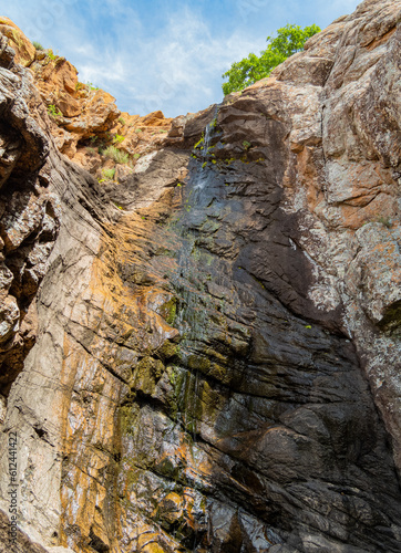 Sunny view of the Post Oak Waterfall landscape of Wichita Mountains