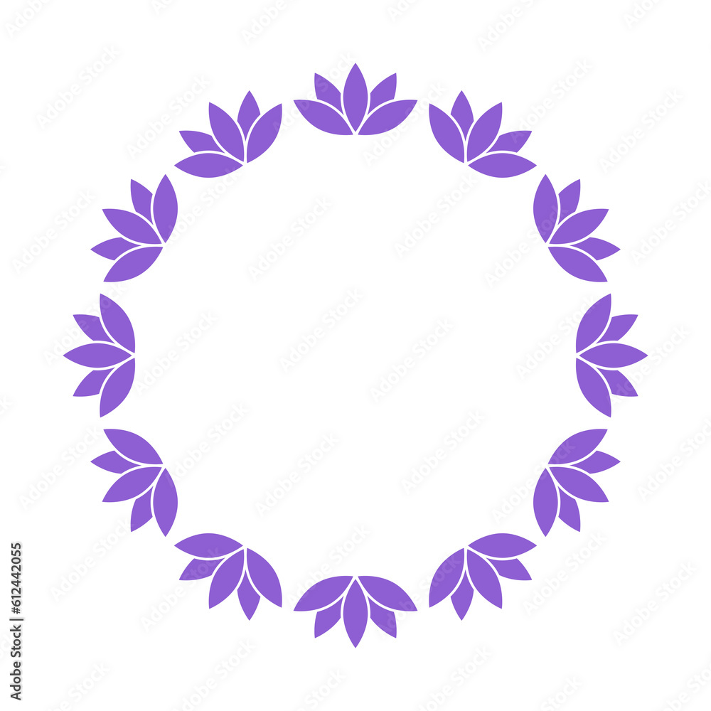 Lotus frame icon isolated on transparent background