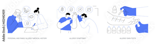Allergy and immunology abstract concept vector illustrations.