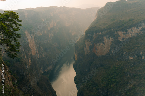 Sumidero Canyon Chiapas Mexico in Grijalva river