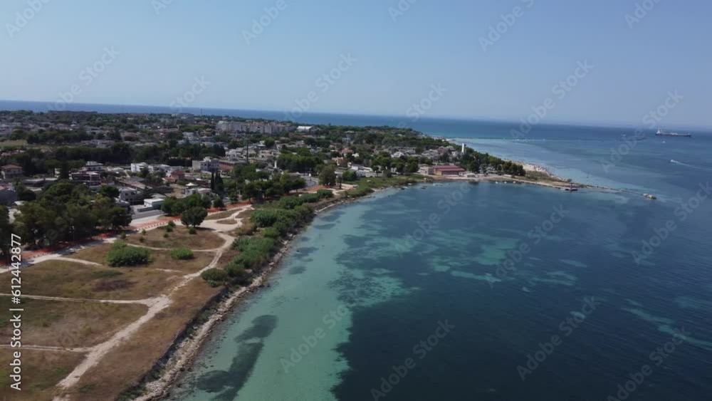 Aerial view of a beautiful beach and islands during summer Aerial view of a beautiful beach and islands during summer