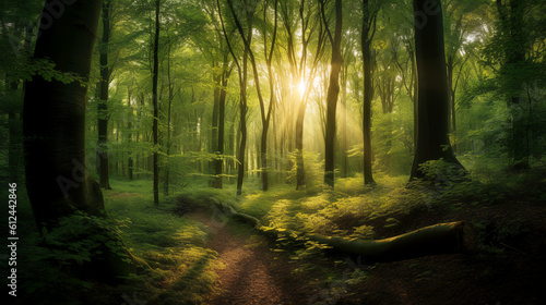 Serenity Amidst Nature   Embrace the Beauty of a Sunlit Forest