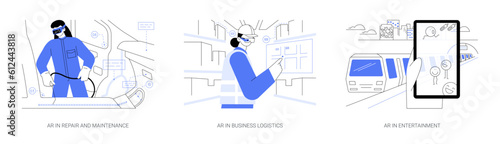 Augmented reality abstract concept vector illustrations.
