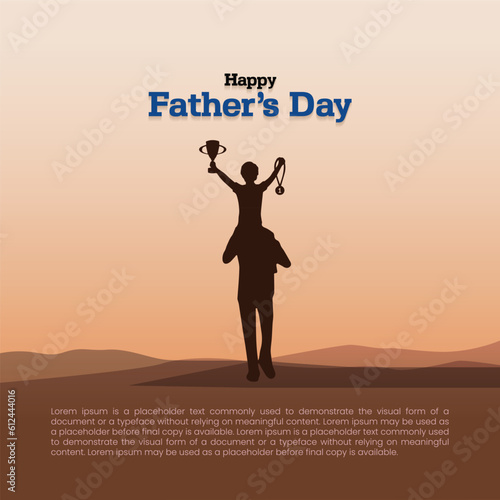 Father's Day vector illustration. Fathers Day banner, poster, social media post design. Fathers Day concept. © Artist Rubel