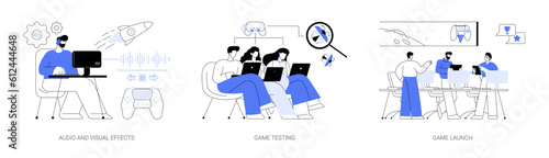 Game development abstract concept vector illustrations.