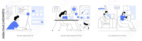 Game platform abstract concept vector illustrations.