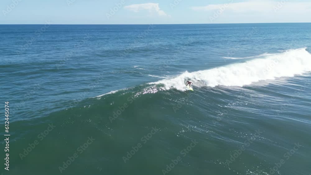 Pro surfer riding waves in El Salvador during summer
