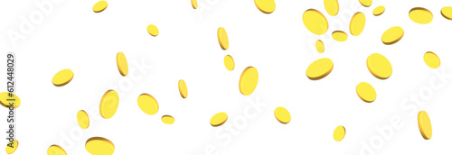Vector golden coins. Falling coins png. Jackpot, kush, win. Falling coins on an isolated transparent background.