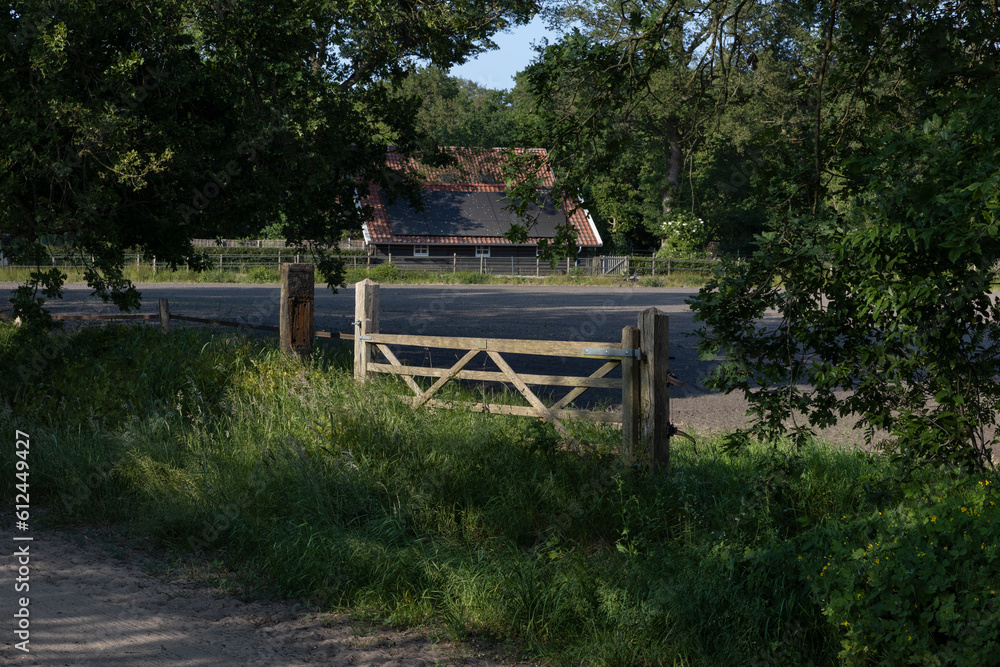 Uffelte Drenthe Netherlands. Gate at Winle;steeg. Countryside.