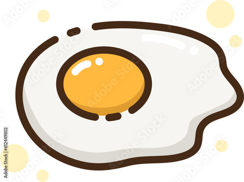 flat icon line color egg food