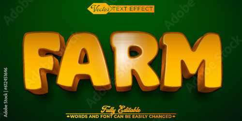 Cartoon Yellow Farm Editable Text Effect Template