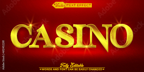 Luxury Golden Casino Vector Editable Text Effect Template