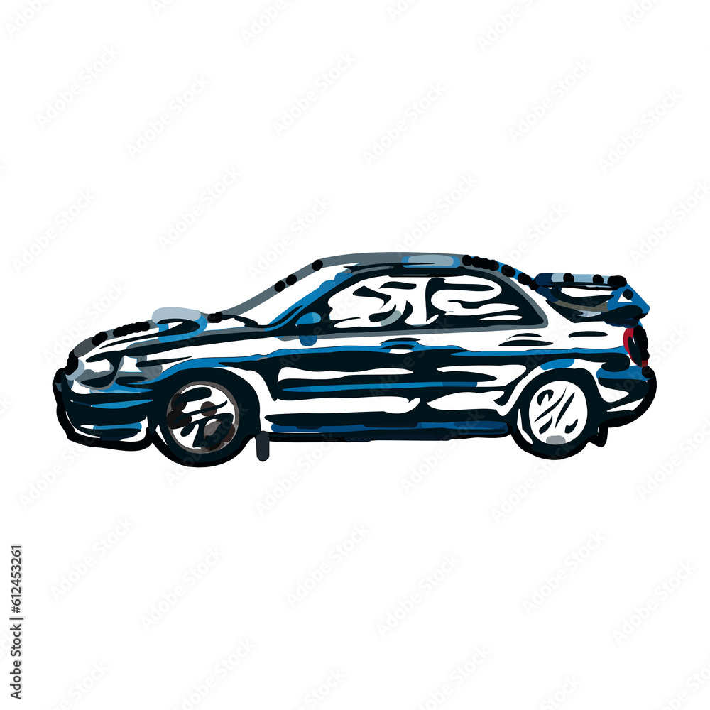Fototapeta premium color sketch of a luxury car with transparent background