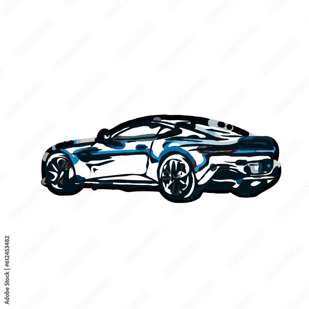 color sketch of a luxury car with transparent background color sketch of a luxury car with transparent background