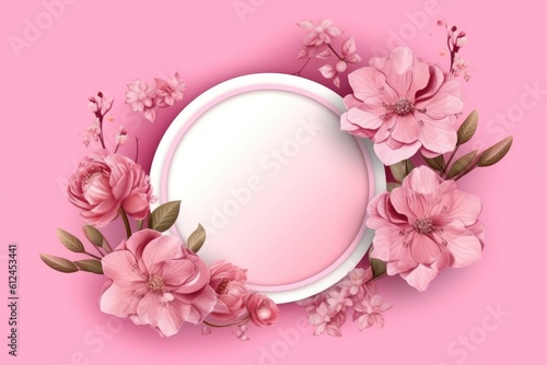 Valentine's Day background of pink flowers.Valentines day concept. Generative AI © kardaska