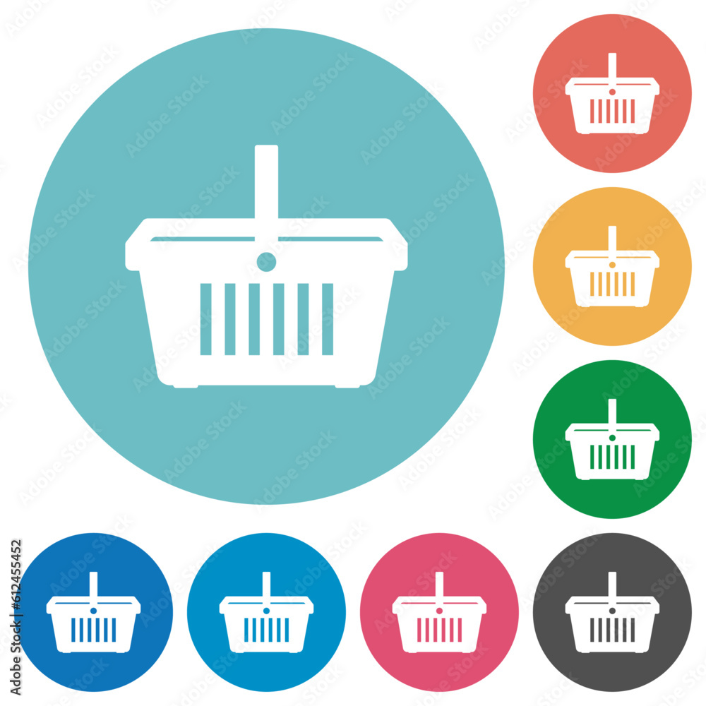 Shopping cart flat round icons Shopping cart flat round icons