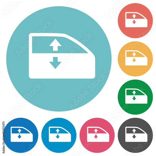 Car electric window winder flat round icons