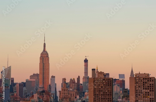 Beautiful shot of the cityscape of New York during the sunset
