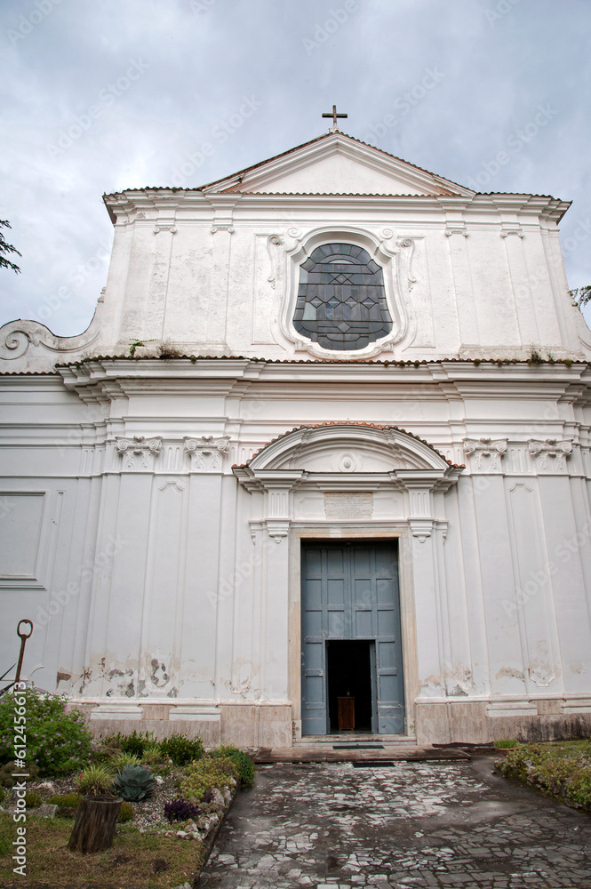 Façade of the ancient church Saint Maria degli Angeli, Visciano, Naples, Italy
